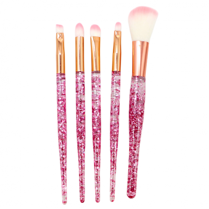 Set portabil cu 5 pensule sclipitoare pentru machiaj SL-1010Aroz deschis [1]
