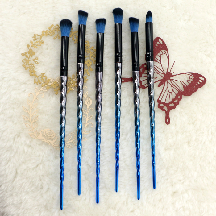 Set portabil cu 6 pensule machiaj SL-4006Calbastru [4]
