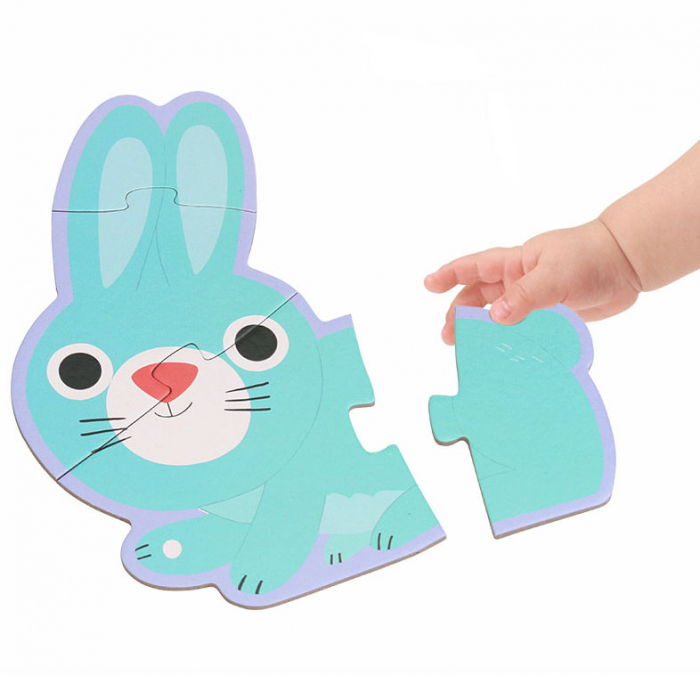 Set puzzle evolutiv cu piese mari pentru copii JH-11broasca [2]