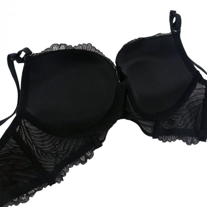 Set doua piese lenjerie intima, sutien cu push-up si chiloti brazilieni D-30negru [3]