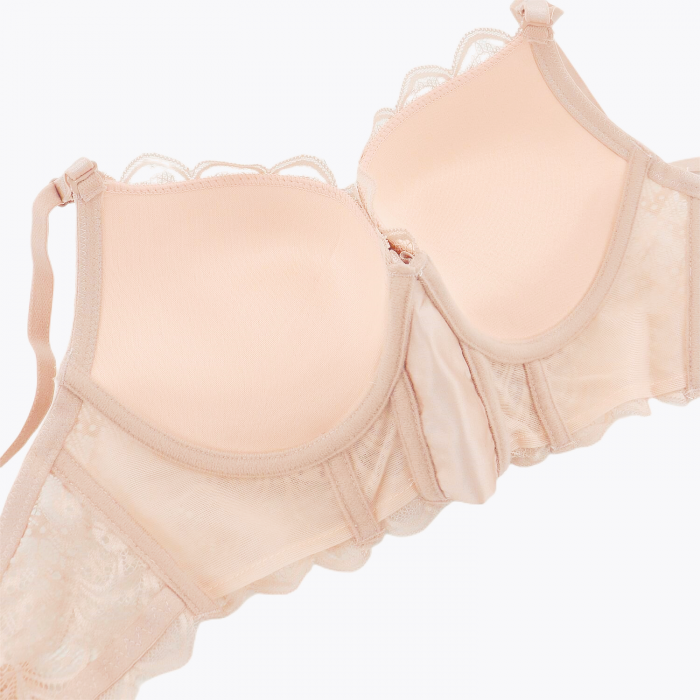 Set doua piese lenjerie intima, sutien cu push-up si chiloti tanga D-34roz [3]