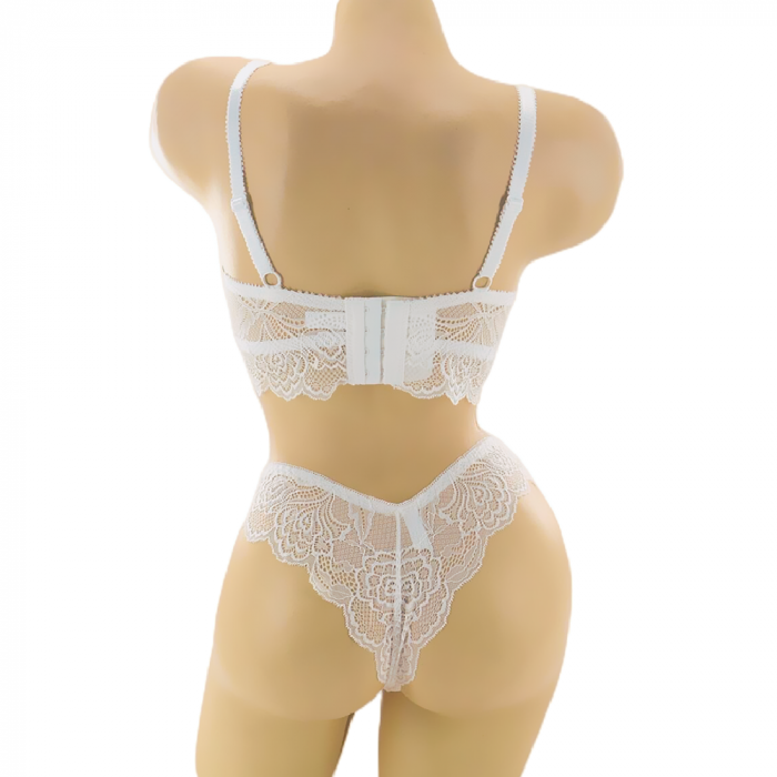 Set doua piese lenjerie intima, sutien cu push-up si chiloti brazilieni G-7alb [2]