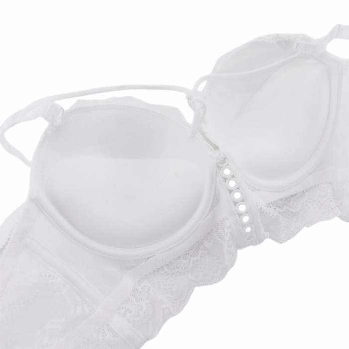 Set doua piese lenjerie intima, sutien cu push-up si chiloti brazilieni G-7alb [3]
