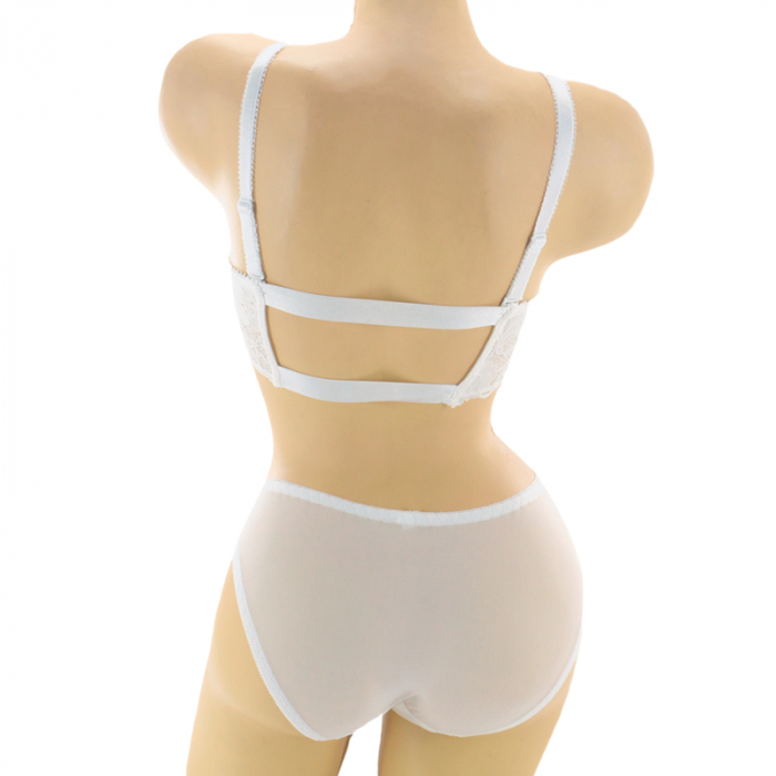 Set doua piese lenjerie intima, top si chiloti sexy V1alb [2]