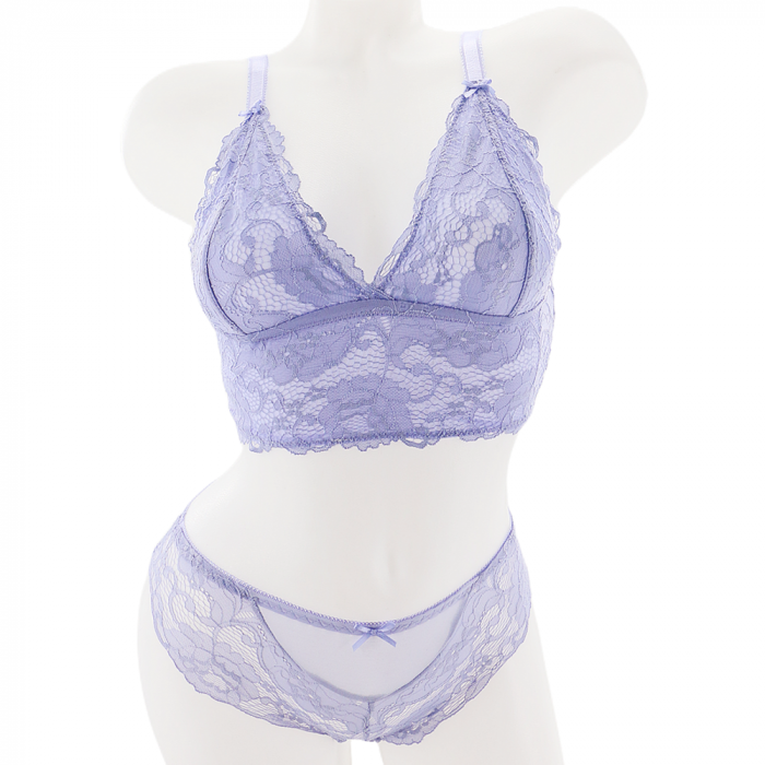 Set doua piese lenjerie intima, top si chiloti sexy V1albastru [1]
