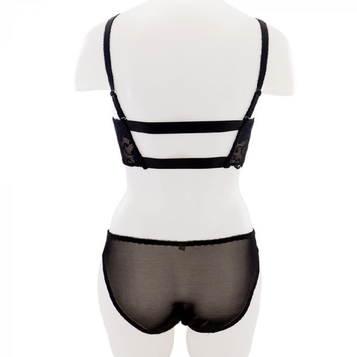 Set doua piese lenjerie intima, top si chiloti sexy V1negru [2]