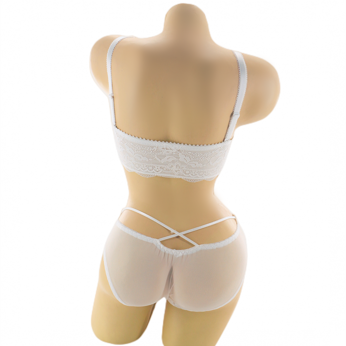Set doua piese lenjerie intima, top si chiloti sexy V2alb [2]
