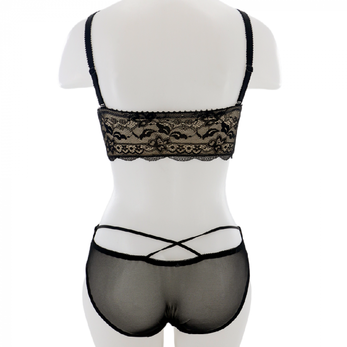 Set doua piese lenjerie intima, top si chiloti sexy V2negru [2]