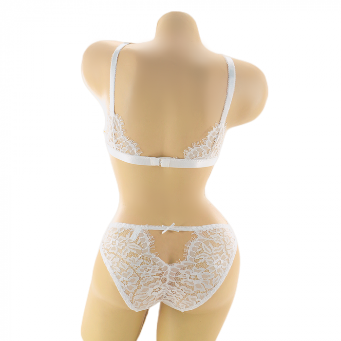 Set doua piese lenjerie intima, sutien si chiloti sexy V9alb [2]