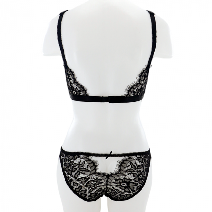 Set doua piese lenjerie intima, sutien si chiloti sexy V9negru [2]