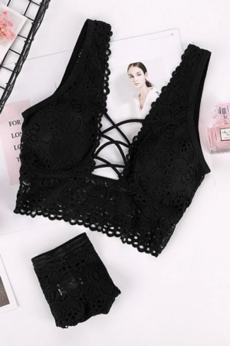 Set 2 piese lenjerie intima, top si chiloti SMT8838negru [4]