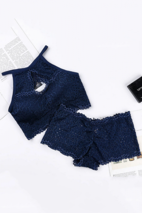 Set 2 piese lenjerie intima, top si chiloti SMT8854bleumarin [4]
