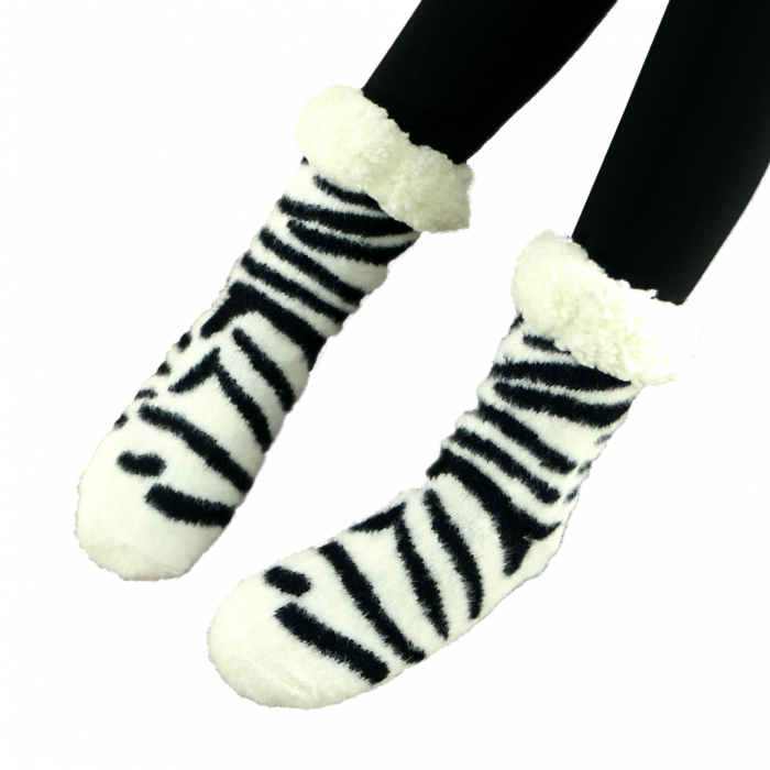Sosete flausate cu model Zebra 31508-5alb [1]