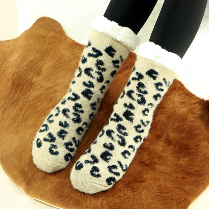 Sosete flausate cu model Leopard 31508-5maro [2]
