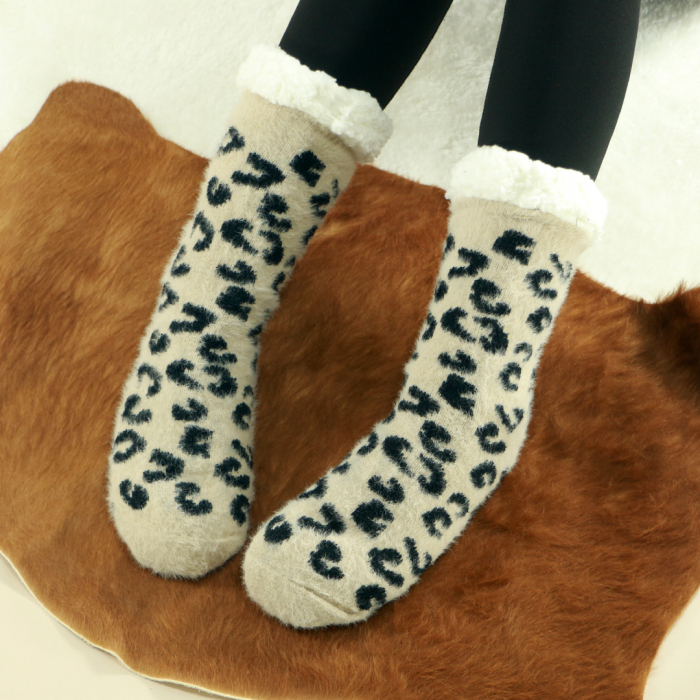 Sosete flausate cu model Leopard 31508-5maro [5]