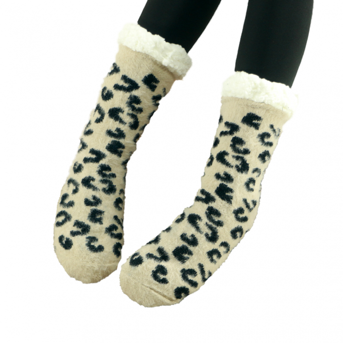 Sosete flausate cu model Leopard 31508-5maro [1]