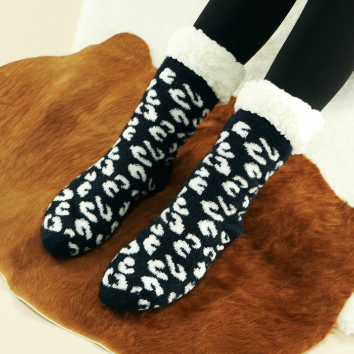 Sosete flausate cu model Leopard 31508-5negru [5]