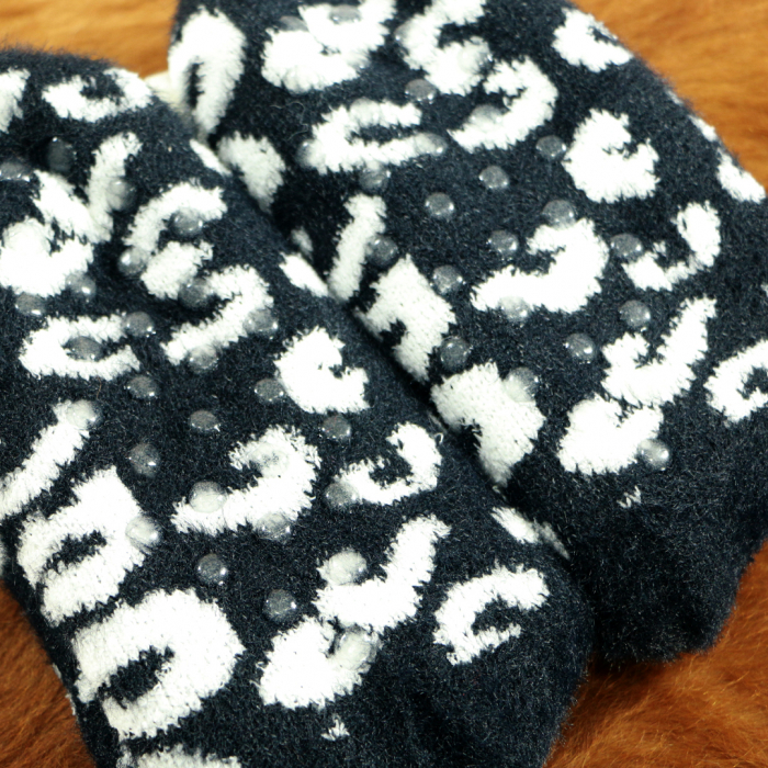 Sosete flausate cu model Leopard 31508-5negru [4]