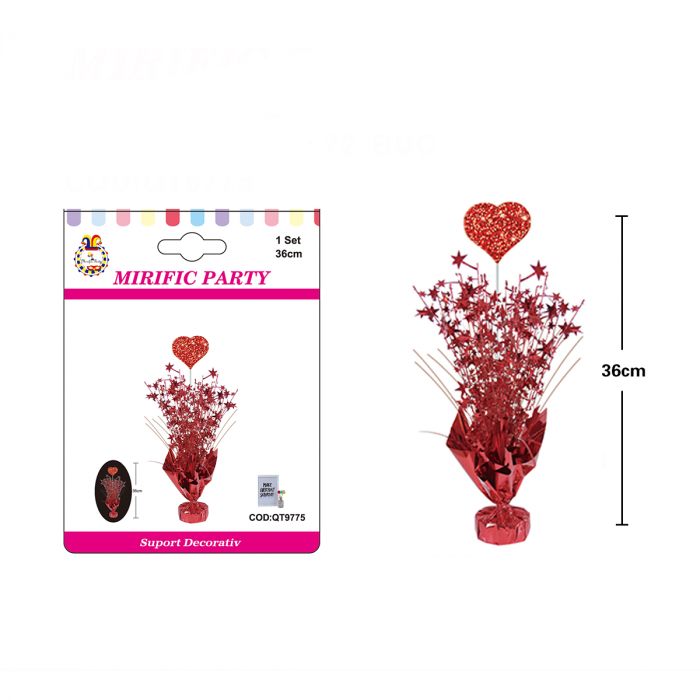 Suport decorativ cu stelute si inima rosie 36 cm QT9775 [2]
