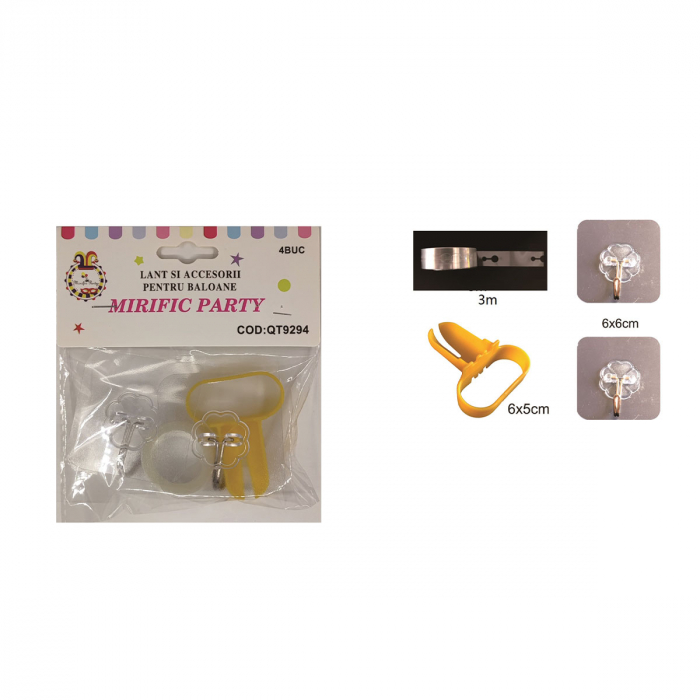 Set 4 accesorii pentru prindere baloane din plastic QT9294 [2]
