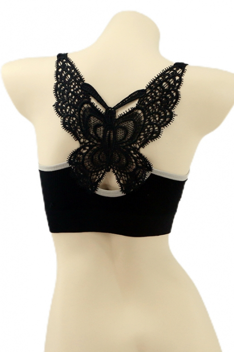 Bustiera cu broderie la spate YAN-8999negru [2]