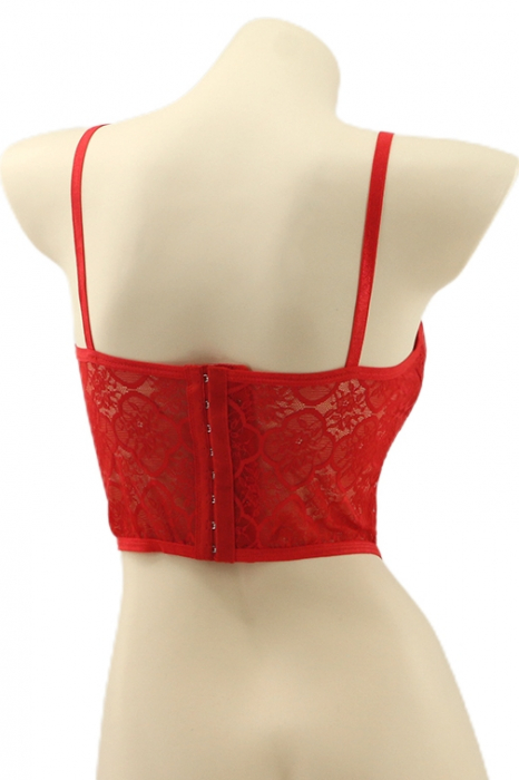 Top cu accente dantela YAN-905rosu [2]