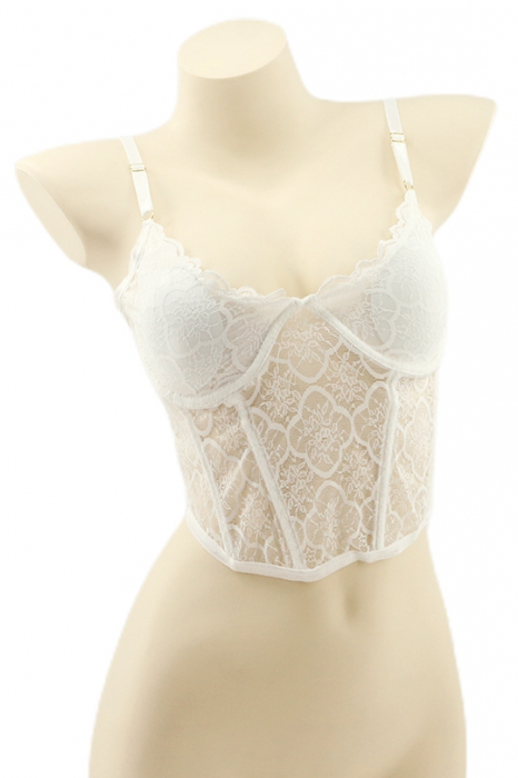 Top cu accente dantela YAN-905alb [1]