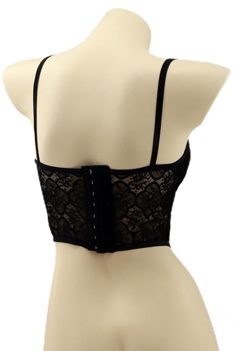 Top cu accente dantela YAN-905negru [2]