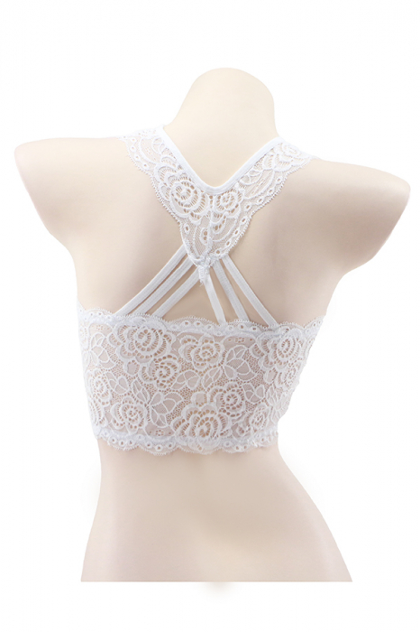 Top cu dantela brodata CA004alb [2]