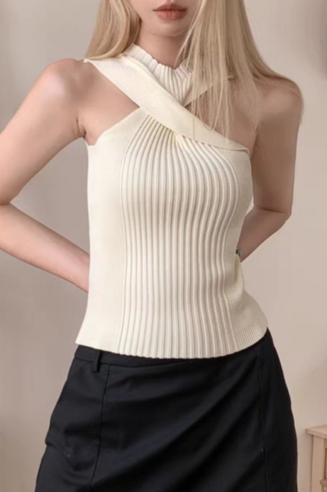 Top din tricot XBX-3511alb [2]