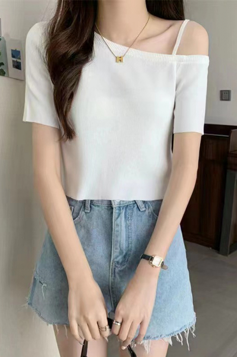 Top din tricot XPX-11215alb [2]
