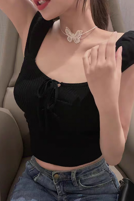 Top din tricot XPX-56008negru [3]