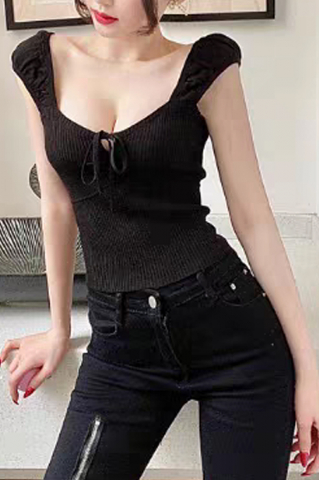Top din tricot XPX-56008negru [2]