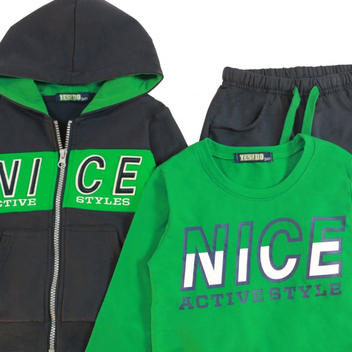 Trening cu gluga 3 piese Y-660verde [2]