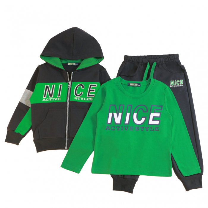 Trening cu gluga 3 piese Y-660verde [1]