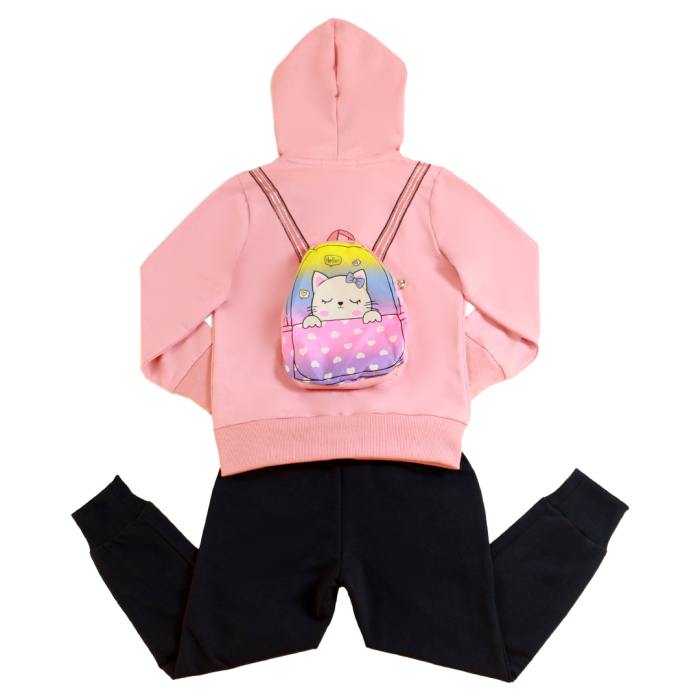 Trening cu gluga 2 piese si mini rucsac Y-323roz deschis [5]