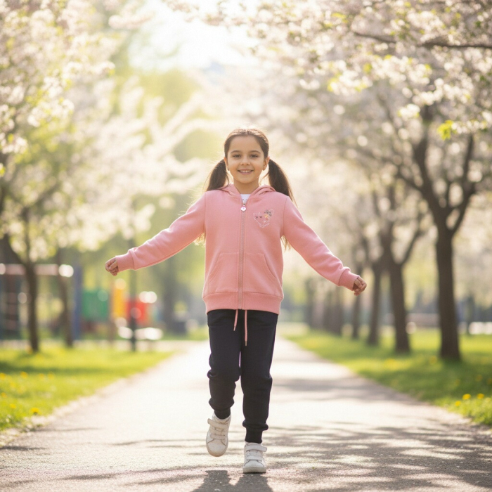 Trening cu gluga 2 piese si mini rucsac Y-323roz deschis [3]