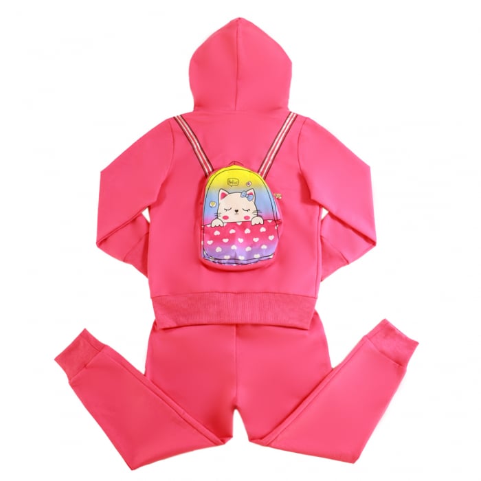 Trening cu gluga 2 piese si mini rucsac Y-323fucsia [2]