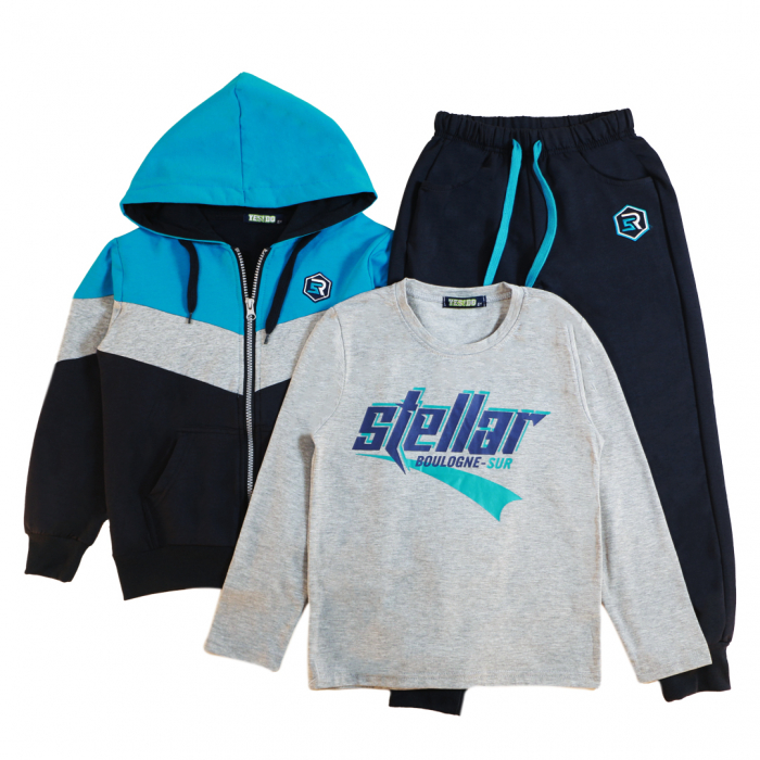 Trening cu gluga 3 piese Y-665albastru [1]