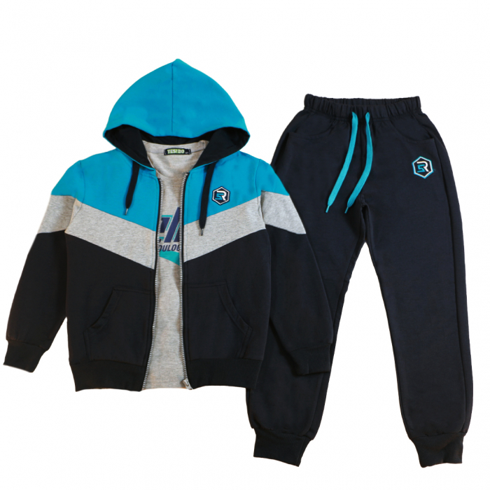 Trening cu gluga 3 piese Y-665albastru [3]