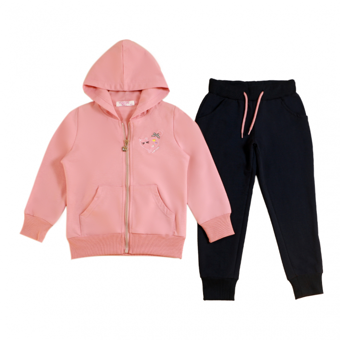 Trening cu gluga 2 piese si mini rucsac Y-323roz deschis [1]