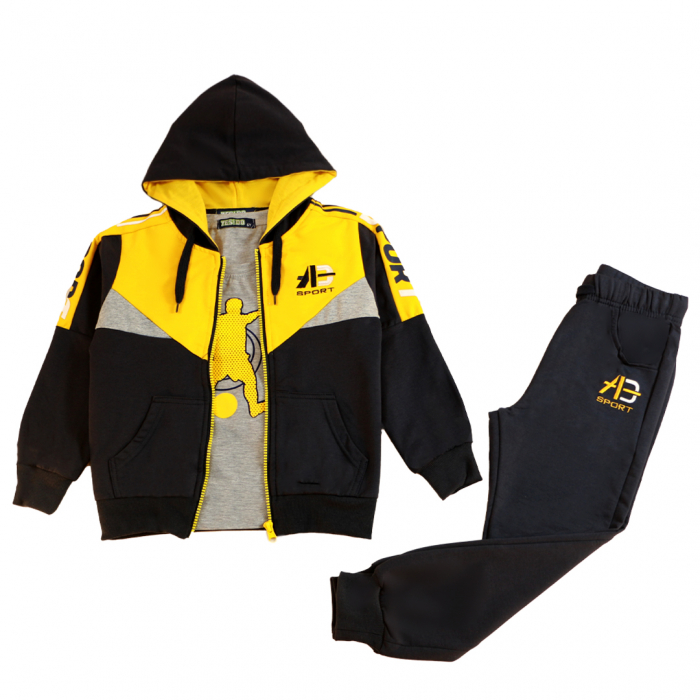 Trening cu gluga 3 piese Y-668galben [6]
