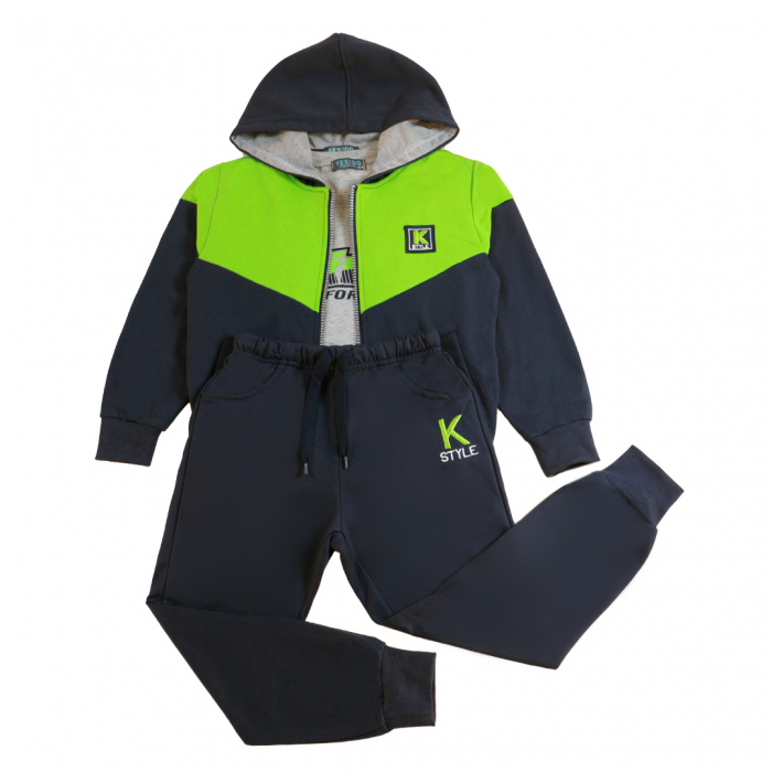 Trening cu gluga 3 piese Y-605verde [4]