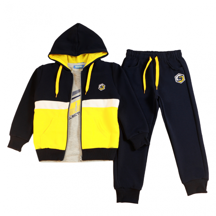 Trening cu gluga 3 piese Y-623galben [3]