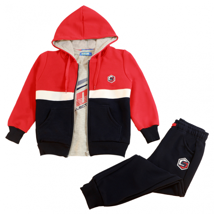 Trening cu gluga 3 piese Y-623rosu [4]