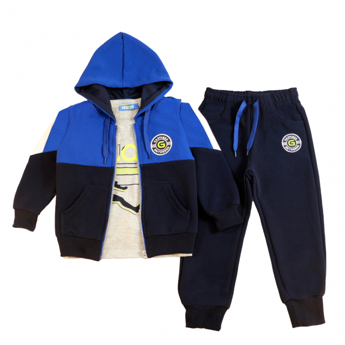 Trening cu gluga 3 piese Y-626bleumarin [3]