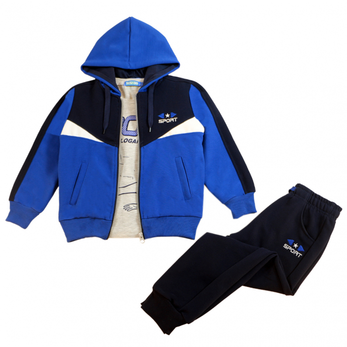 Trening cu gluga 3 piese Y-627bleumarin [4]
