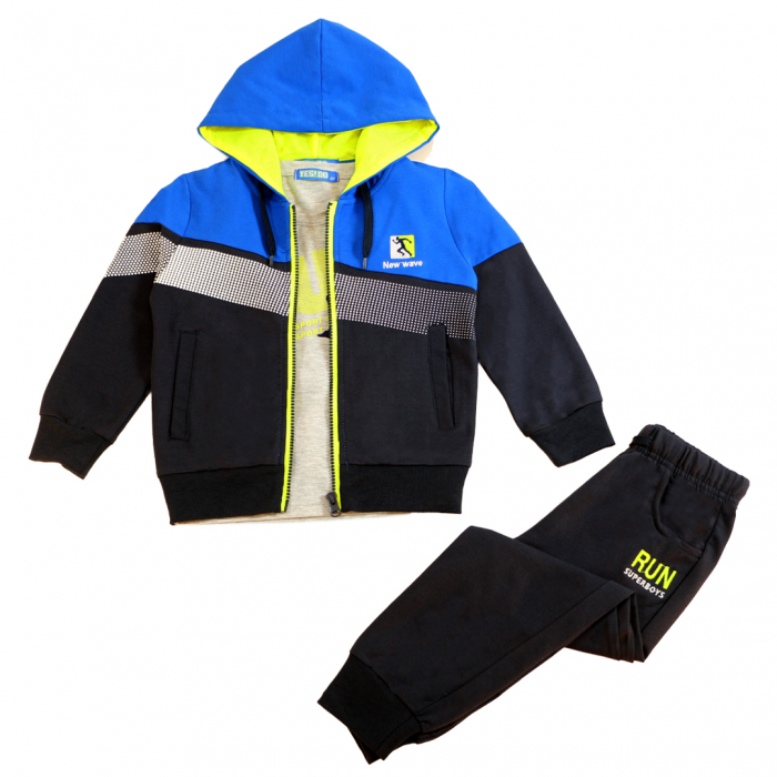 Trening cu gluga 3 piese Y-631bleumarin [3]