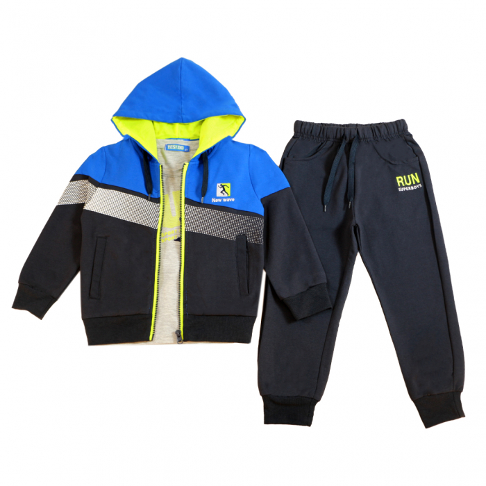 Trening cu gluga 3 piese Y-631bleumarin [4]