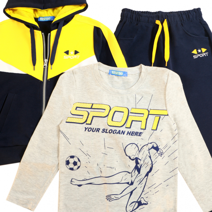 Trening cu gluga 3 piese Y-627galben [2]